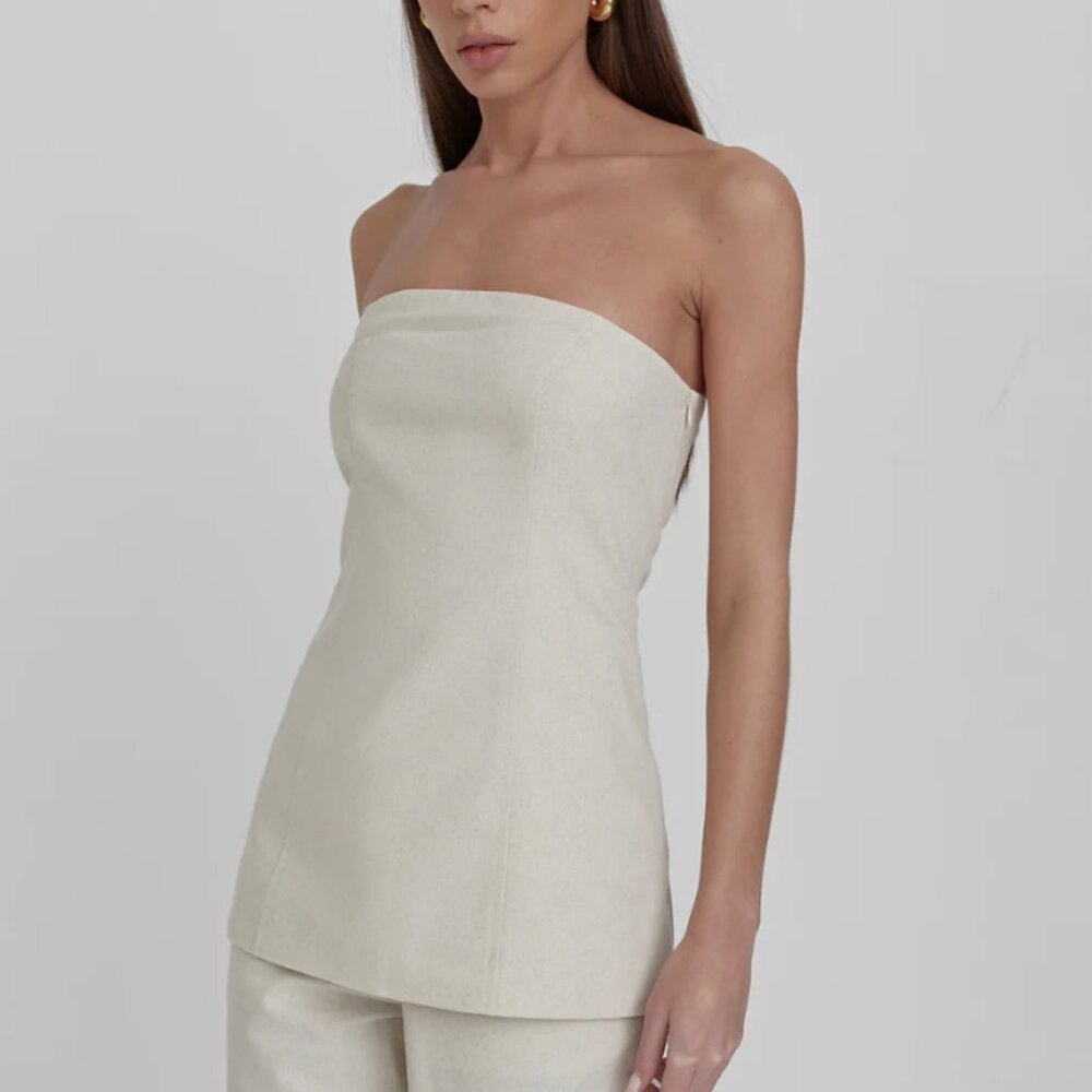4th & Reckless Cream Linen Liana Corset